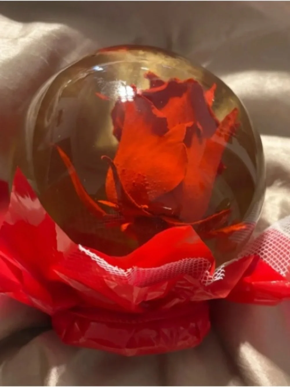 Red Rose Glass Accent Sphere - Home Accents Vase